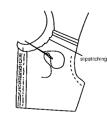 Figure 19.Slipstitching the edge of the facing to the inside of the garment